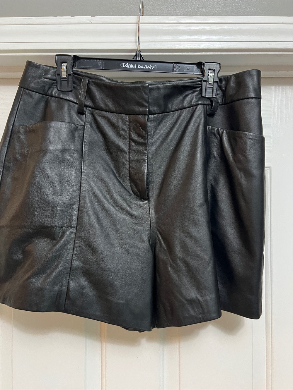 High-Rise Black Leather Women's Shorts Bonham by Saint + Sophia